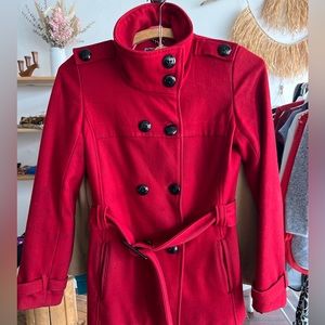 Small Red Wool Peacoat